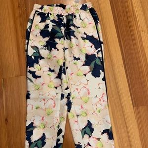 Jcrew elastic waist floral pants size 2